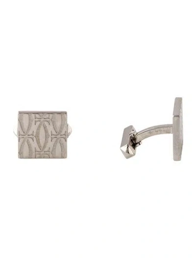 Pre-owned Cartier Double C De  Square Cufflinks In Multi