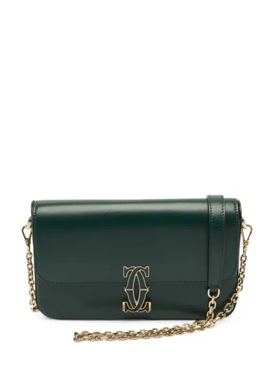 Pre-owned Cartier Double C Shoulder Bag In Green
