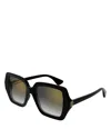 Cartier Double C Square Sunglasses, 54mm In Black/gray Gradient