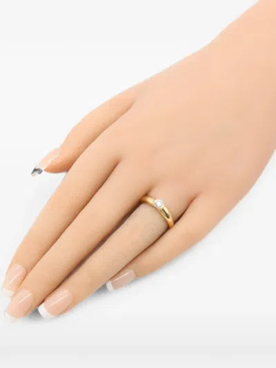 Pre-owned Cartier Ellipse Diamond Ring In Gold