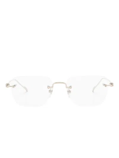 Cartier Engraved-logo Frameless Glasses In Gold