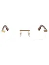 Cartier Womens Gold Shiny Ct0048o Rectangle-frame Metal Eyeglasses In Gold