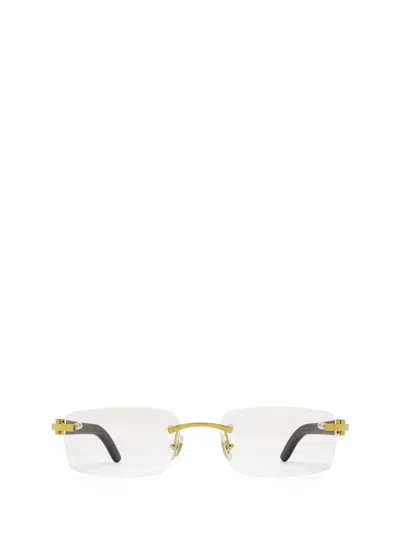 Cartier Eyeglasses In Brown & Gold