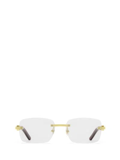 Cartier Eyeglasses In Gold & Burgundy