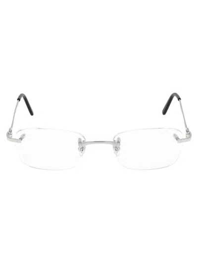 Cartier Eyewear In 002 Silver Silver Transparent