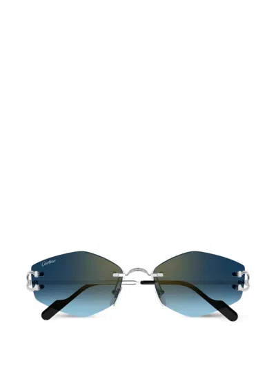 Cartier Eyewear Ct0620s Rimless Gradient Lens Sunglasses In Metallic