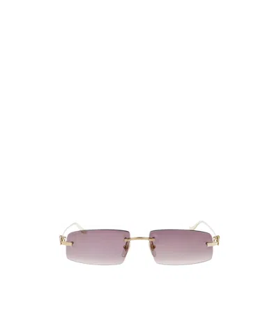 Cartier Eyewear Rectangle-frame Sunglasses In Pink