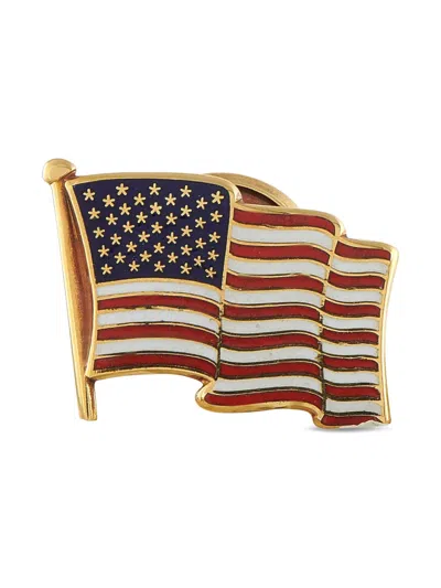 Pre-owned Cartier Flag Pin In Gold
