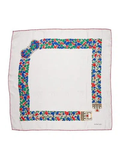 Pre-owned Cartier Floral Print Scarf In Neutrals