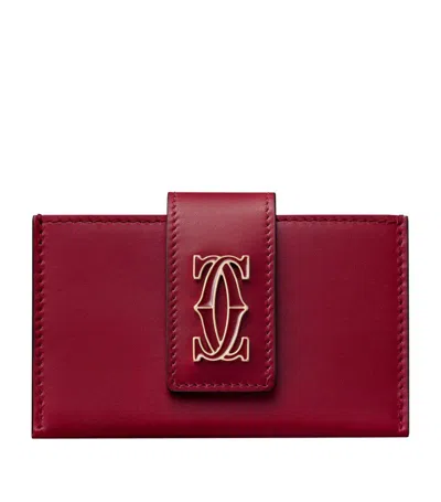 Cartier Red C De Leather Card Holder