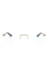 Cartier Frameless Rectangle Glasses In Neutrals
