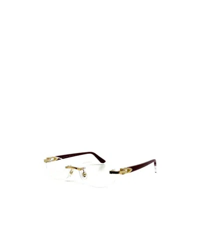 Cartier Frameless Rounded Glasses In White