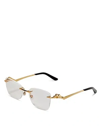 Cartier Frameless Square Clear Glasses, 57mm In Gold