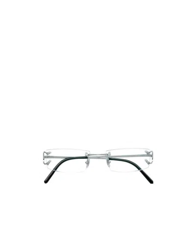 Cartier Frameless Square Glasses In White