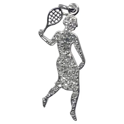 Pre-owned Cartier France Art Deco Platinum And Diamond Tennis Player Charm In Multi