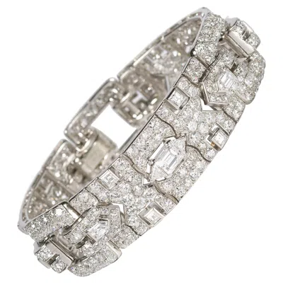 Pre-owned Cartier French Art Deco Diamond And Platinum Bracelet, 18.70 Carats, Circa 1929 In Multiple