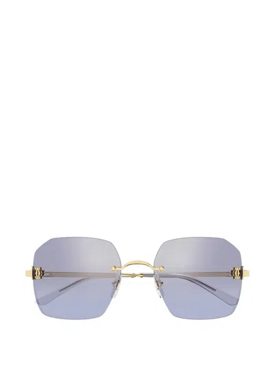 Cartier Geometric-frame Logo Sunglasses In Multi