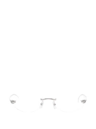 Cartier Geometric-frame Rimless Glasses In White