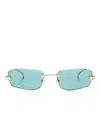 Cartier Geometric-frame Sunglasses In 金色