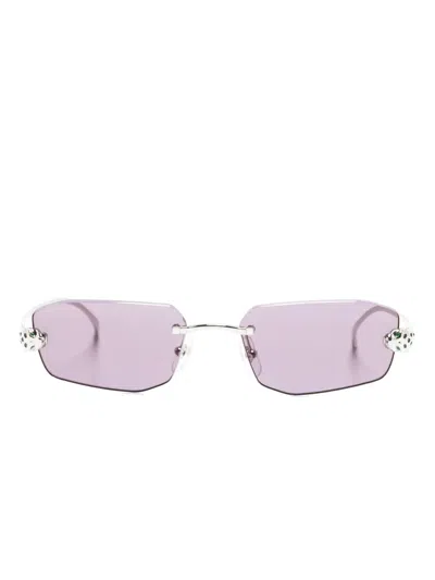 Cartier Geometric-frame Sunglasses In 银色
