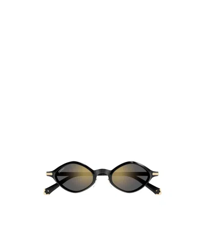 Cartier Geometric Frame Sunglasses In Black