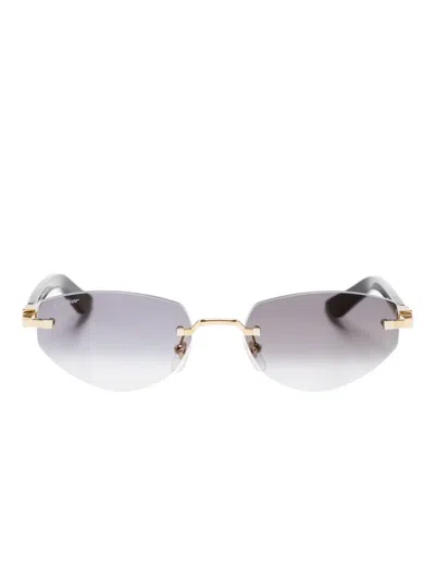Cartier Sonnenbrille Mit Geometrischem Gestell In Black