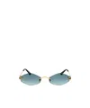 Cartier Geometric Frame Sunglasses In Blue