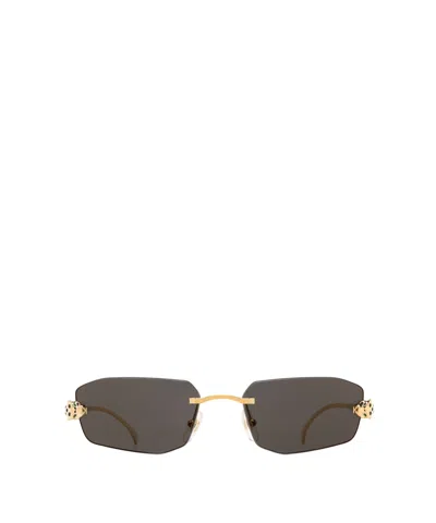 Cartier Geometric Frame Sunglasses In Brown