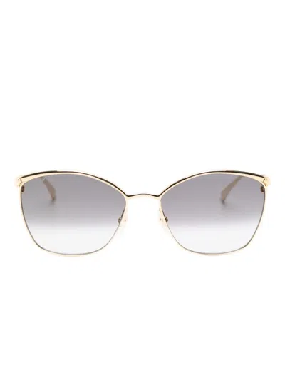 Cartier Geometric-frame Sunglasses In Gold