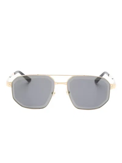 Cartier Geometric-frame Sunglasses In Gold
