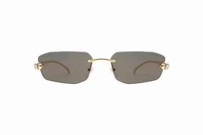 Cartier Geometric-frame Sunglasses In Gold