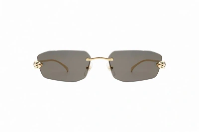 Cartier Geometric Frame Sunglasses In Gold