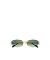 Cartier Gradient Metal Rectangle Sunglasses In Green