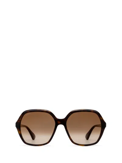 Cartier Geometric Frame Sunglasses In Brown