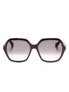 Cartier Geometric-frame Sunglasses In Red