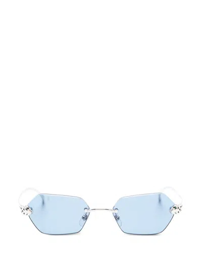 Cartier Geometric-frame Sunglasses In Silver