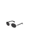 Cartier Geometric Frame Sunglasses In Silver With Real Black Wood