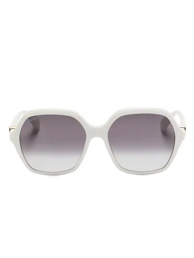 Cartier Geometric-frame Sunglasses In White