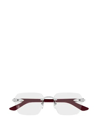 Cartier Geometric Rimless Glasses In White