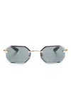 Cartier Geometric Rimless Sunglasses In Grey
