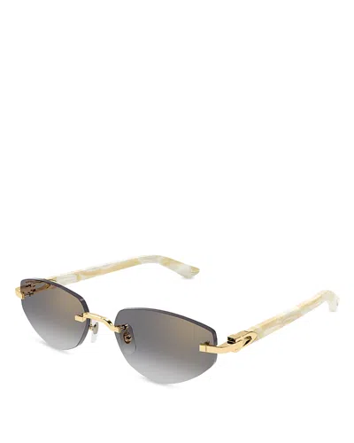 Cartier Geometric Sunglasses, 56mm In Gold