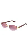 Cartier Geometric Sunglasses, 56mm In Gold