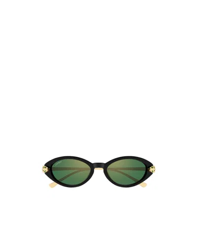 Cartier Geometric Sunglasses In Black