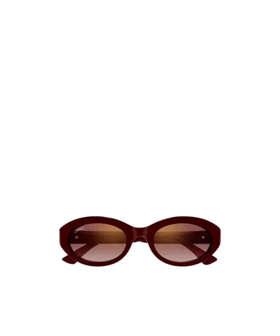 Cartier Geometric Sunglasses In Brown