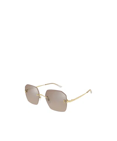 Cartier Geometric Sunglasses In Gold