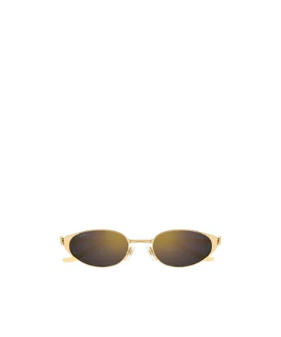 Cartier Geometric Sunglasses In Gold