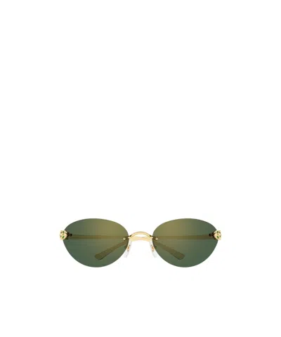 Cartier Geometric Sunglasses In Green