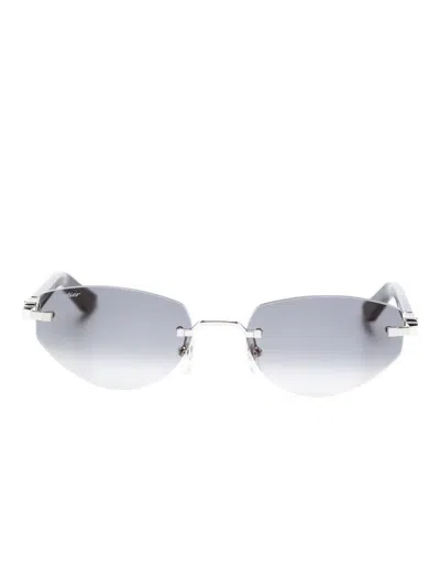 Cartier Geometric Sunglasses In Silver