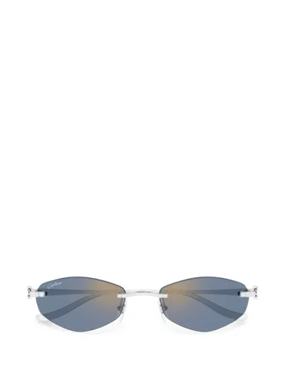 Cartier Geometric-frame Sunglasses In Metallic