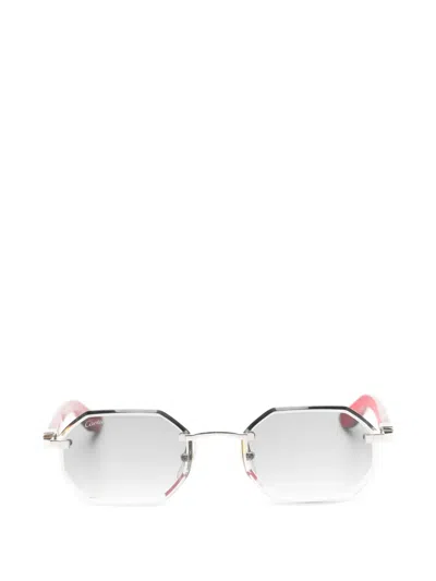 Pre-owned Cartier Geometric-frame Sunglasses In Silver
